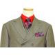 Extrema Pebble Grey With Navy / Wine Windowpanes Double Breasted Super 120's Wool Vested Suit S3676/3